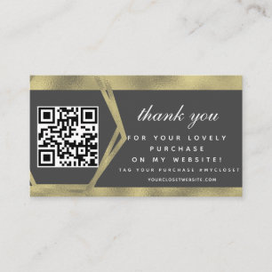 Boutique Skönhetsverksamhet Tack Guld QR-kod Visitkort