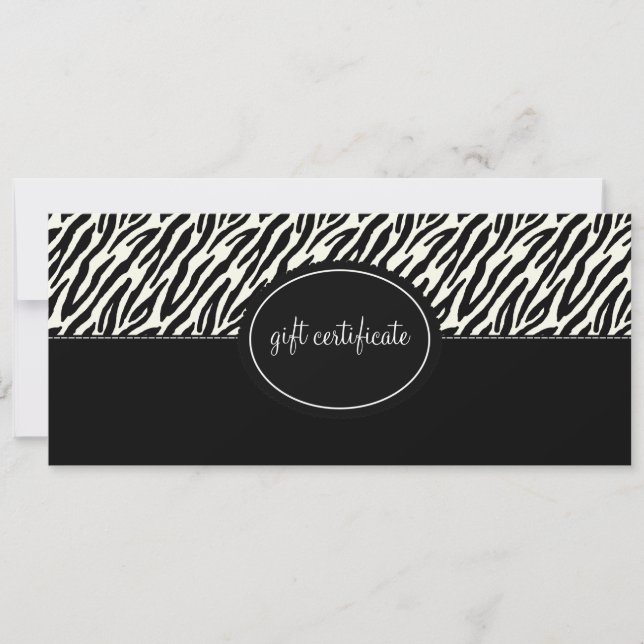 Boutique Stil Gift-certifikat med Zebra tryck (Framsida)