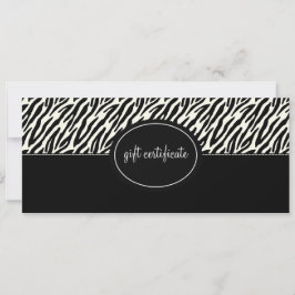 Boutique Stil Gift-certifikat med Zebra tryck