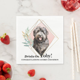 Bouvier des Flandres Bröllokduk med Foto Pappersservett