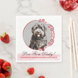 Bouvier des Flandres bröllokduk med foto Pappersservett