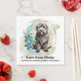 Bouvier des Flandres Bröllokduk med Foto Pappersservett