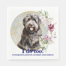 Bouvier des Flandres Bröllop Napkins with Photo Pappersservett