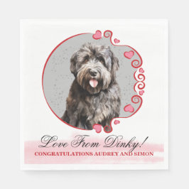 Bouvier des Flandres Bröllop Napkins with Photo Pappersservett