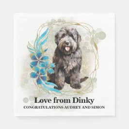 Bouvier des Flandres Bröllop Napkins with Photo Pappersservett