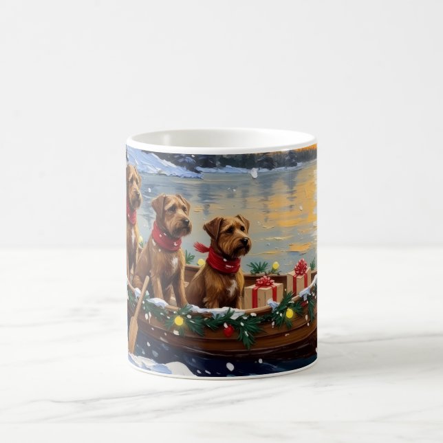 Bouvier des Flandres Christmas Boat Holiday Kaffemugg (Center)