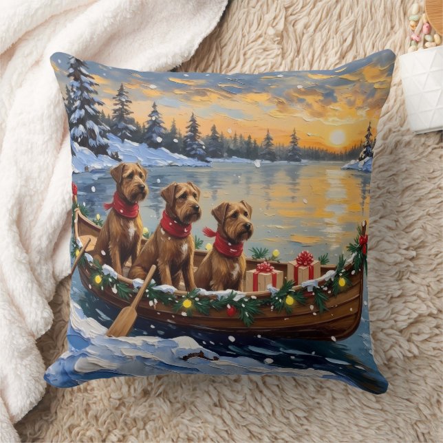 Bouvier des Flandres Christmas Boat Holiday Kudde (Filt)