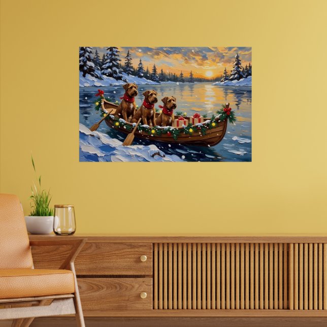 Bouvier des Flandres Christmas Boat Holiday Poster (Vardagsrum 2)