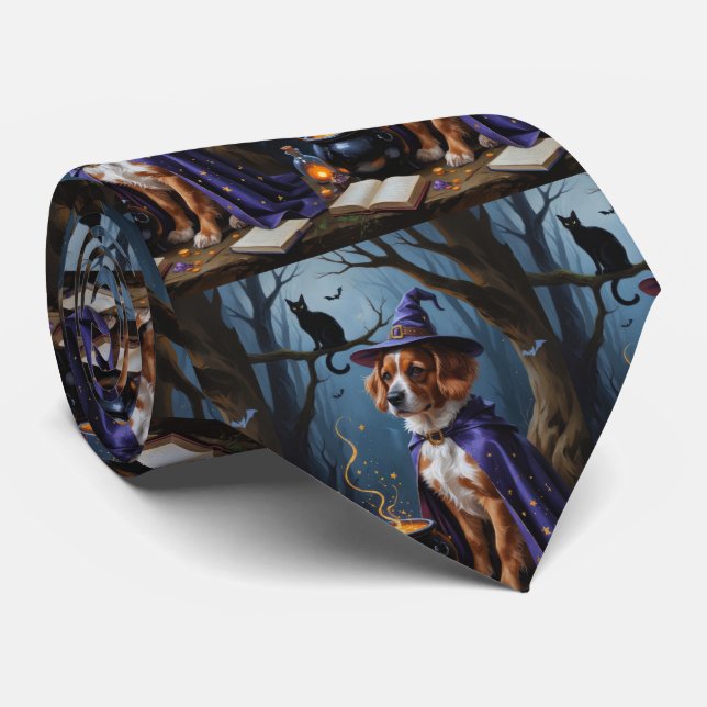Bouvier des Flandres fantasifull Halloween-målning Slips (Rullad)