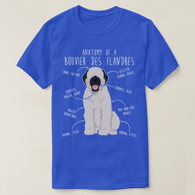 Bouvier Des Flandres Fawn Cream Hund Anatomy T Shirt (Design framsida)