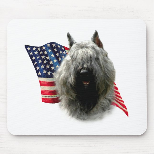 Bouvier des Flandres Flagga Musmatta (Framsidan)