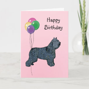 Bouvier des Flandres, födelsedagballonger Kort