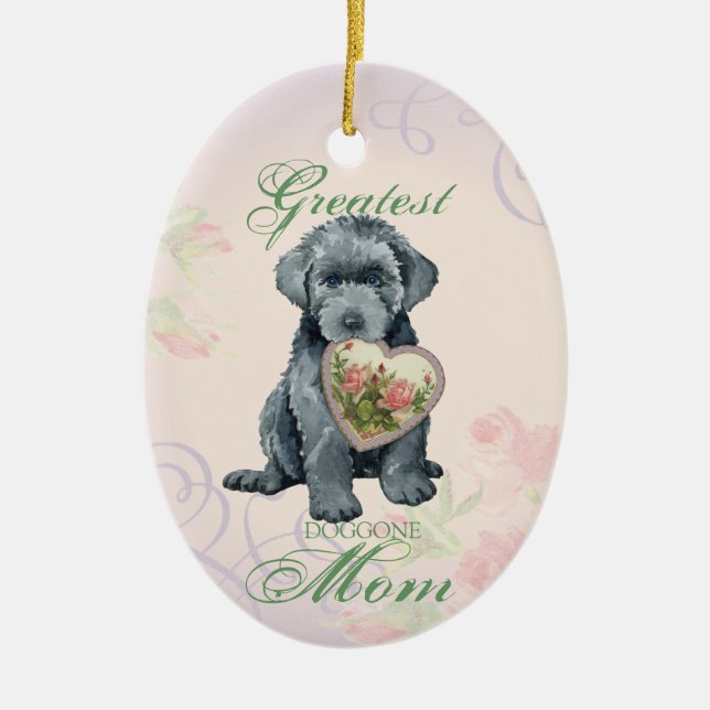 Bouvier des Flandres Heart Mamma Ceramic Ornament (Framsidan)