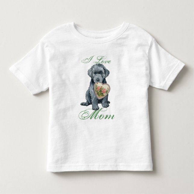 Bouvier des Flandres Heart Mamma Småbarn T-shirt (Framsida)