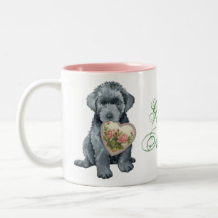 Bouvier des Flandres Heart Mamma tvåtonskaffe Mug Två-Tonad Mugg