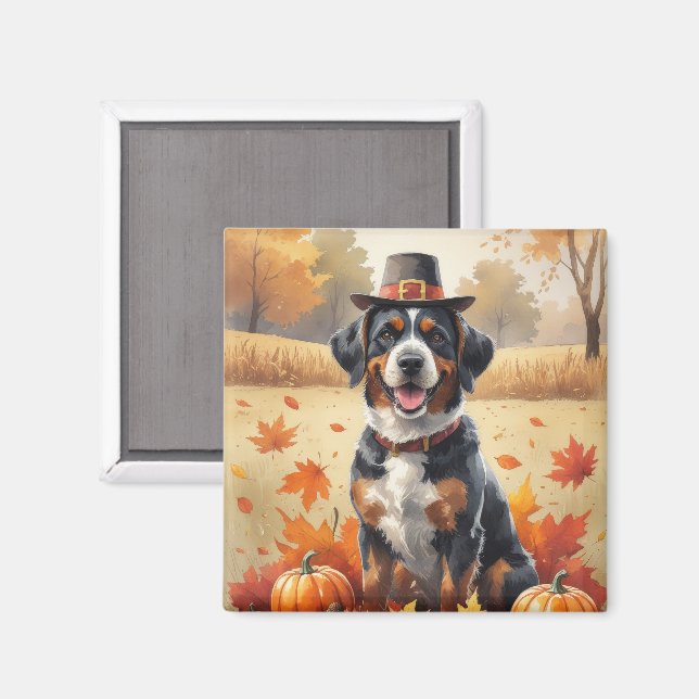 Bouvier des Flandres Höstblad Thanksgiving Magnet (Front/Back)