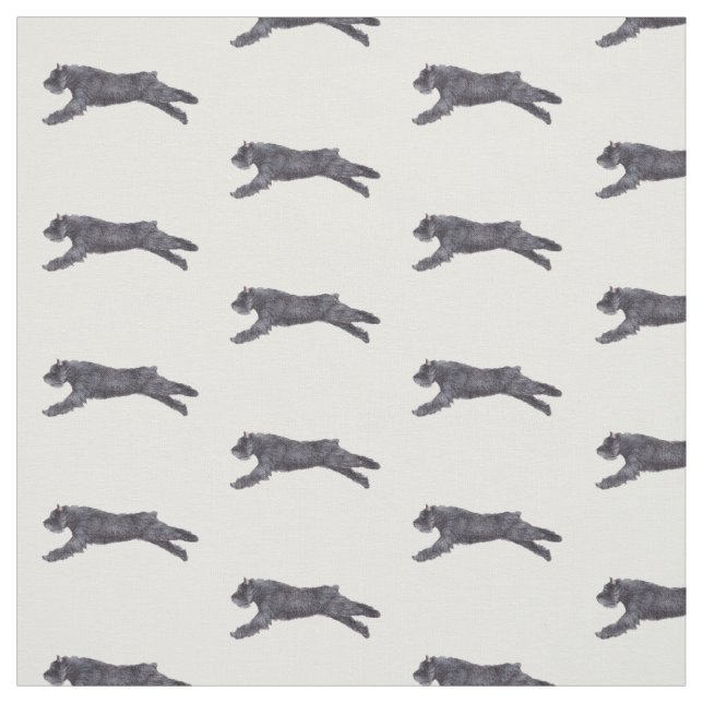 Bouvier des Flandres Hund Art Fabric Tyg (Provkarta)