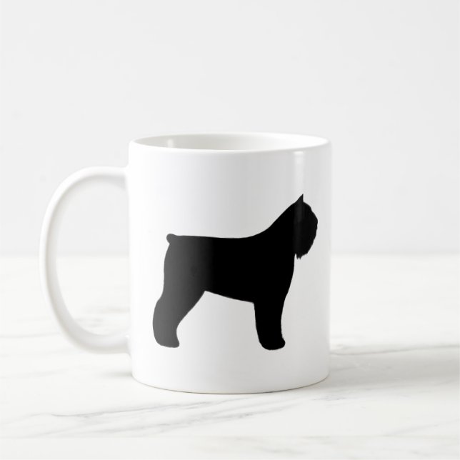 Bouvier des Flandres Hund aveln Silhouettes Kaffemugg (Vänster)