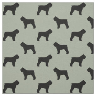 Bouvier des Flandres Hund aveln Silhouettes Tyg