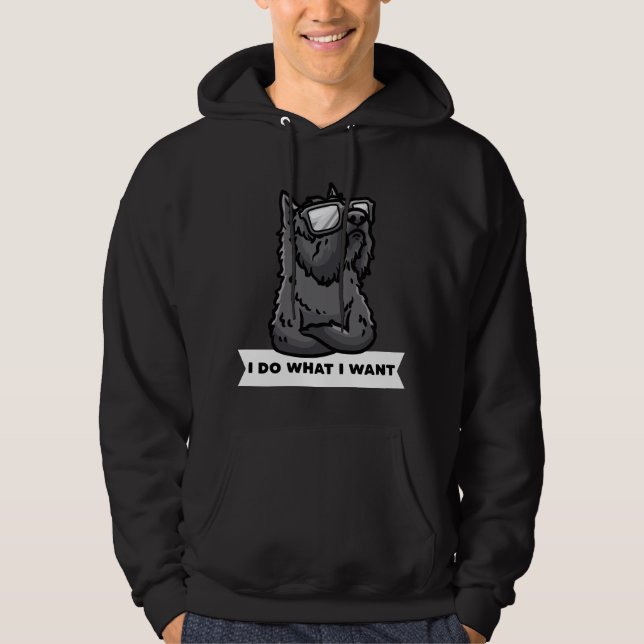 Bouvier des Flandres jag gör vad jag vill ha enföd Hoodie (Framsida)