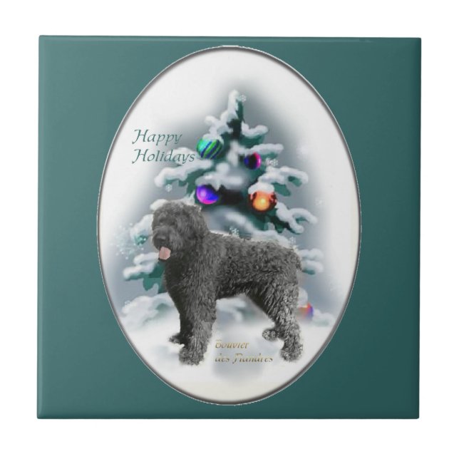 Bouvier des Flandres jul Kakelplatta (Framsidan)