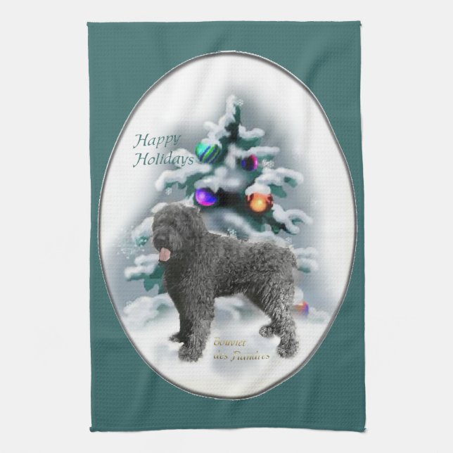 Bouvier des Flandres jul Kökshandduk (Vertikal)