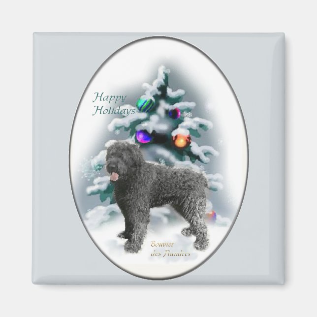 Bouvier des Flandres julklappar Magnet (Framsidan)
