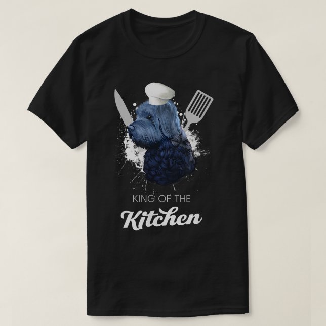 Bouvier des Flandres Kung vid kökskokning D T Shirt (Design framsida)