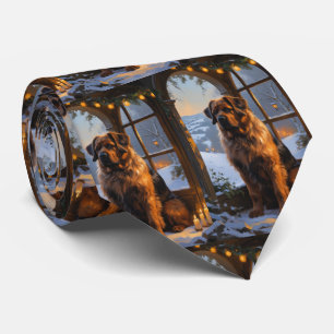 Bouvier des Flandres med julen Ljus Helgdag Slips