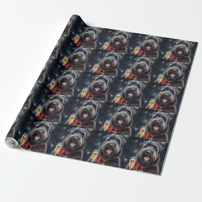 Bouvier des Flandres nyår Presentpapper (Utrullad)