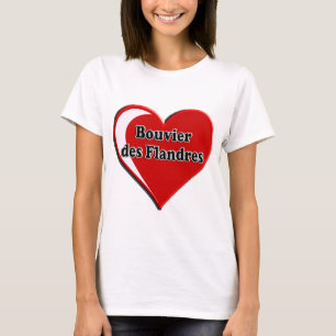 Bouvier des Flandres på hjärta för hund älskar Tee Shirt