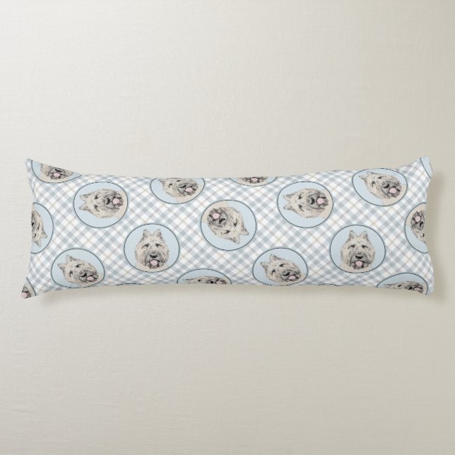 Bouvier des Flandres Painting Fawn Brindle Hund Ar Kroppskudde (Framsidan)