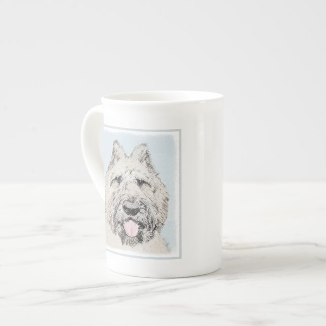 Bouvier des Flandres Painting - Original Hund Art Benporslin Mugg (Framsida vänster)