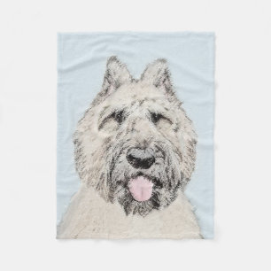 Bouvier des Flandres Painting - Original Hund Art Fleecefilt