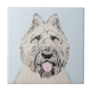 Bouvier des Flandres Painting - Original Hund Art Kakelplatta