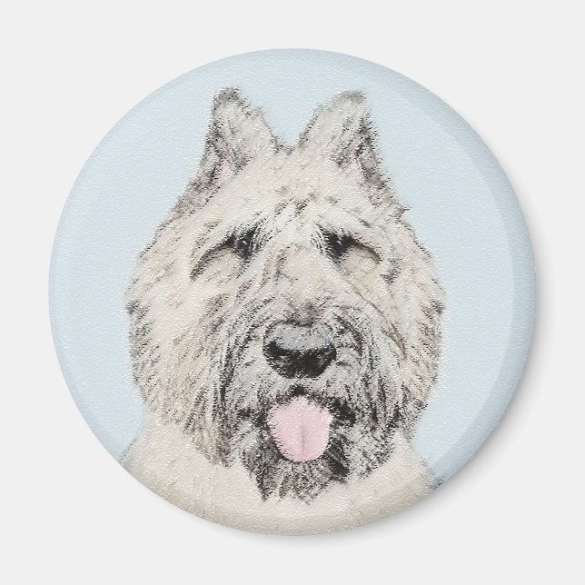 Bouvier des Flandres Painting - Original Hund Art Magnet (Framsidan)