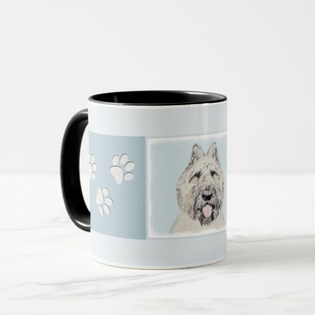 Bouvier des Flandres Painting - Original Hund Art Mugg (Framsida vänster)