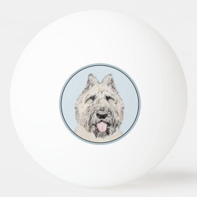 Bouvier des Flandres Painting - Original Hund Art Pingisboll (Framsidan)