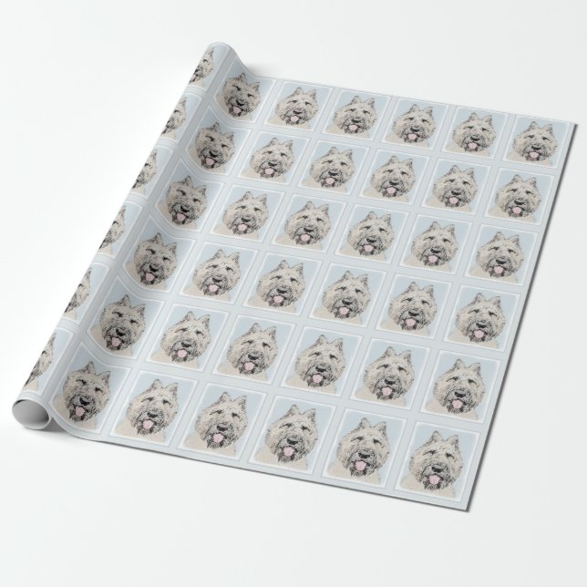 Bouvier des Flandres Painting - Original Hund Art Presentpapper (Utrullad)