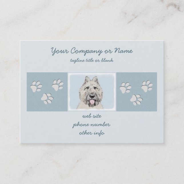 Bouvier des Flandres Painting - Original Hund Art Visitkort (Framsida)