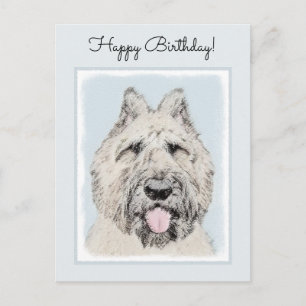 Bouvier des Flandres Painting - Original Hund Art Vykort