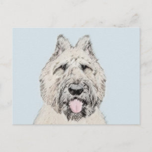 Bouvier des Flandres Painting - Original Hund Art Vykort