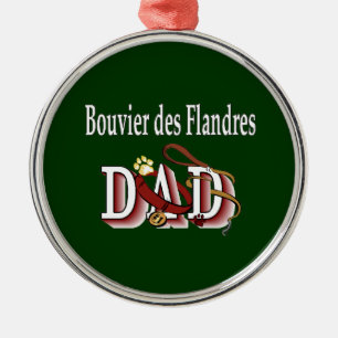 Bouvier des Flandres Pappa Julgransprydnad Metall