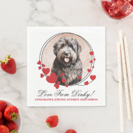 Bouvier des Flandres Röd Hjärtkrans Hund Foto Pappersservett