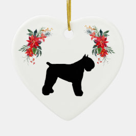 Bouvier des Flandres Silhouette Helgdag Julgransprydnad Keramik