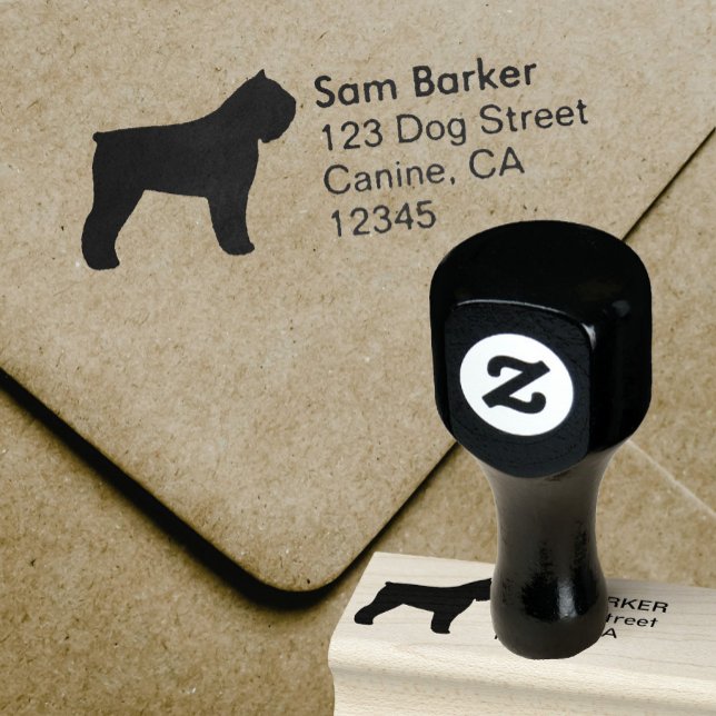 Bouvier des Flandres Silhouette Returadress Stämpel (Skapare uppladdad)
