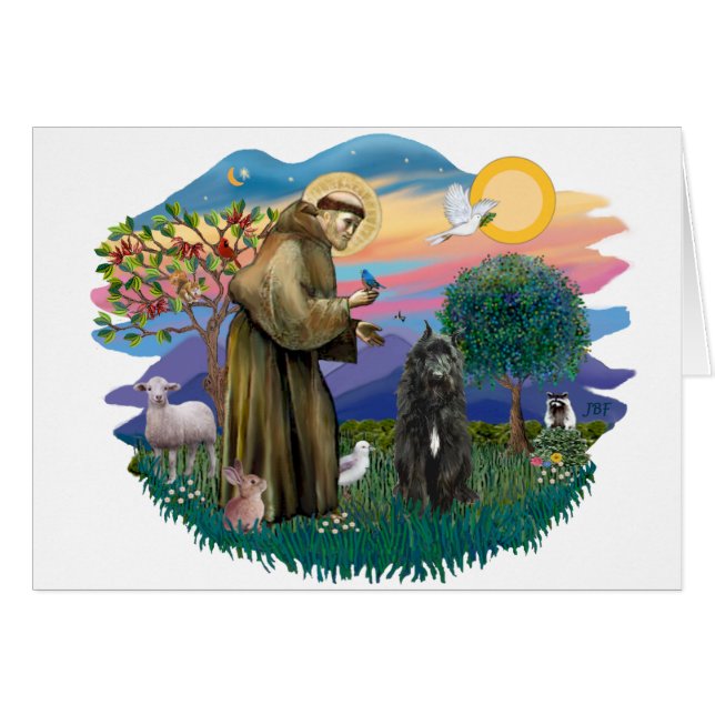 Bouvier des Flandres (svart) Hälsningskort (Framsidan Horizontal)