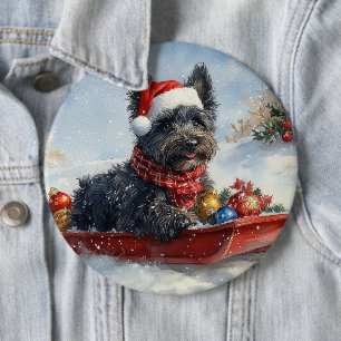 Bouviers Des Flandres Hund i Slädj Jul Knapp
