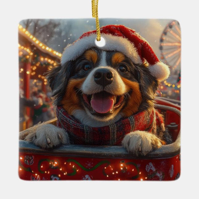 Bouviers des Flandres Hund Roller Underlägg jul Julgransprydnad Keramik (Framsida)