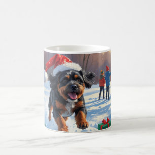 Bouviers des Flandres Jul Firad Snö Scen Kaffemugg